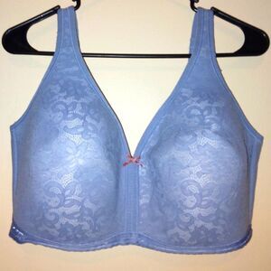 Cacique lightly lined no wire bra blue lace 40H